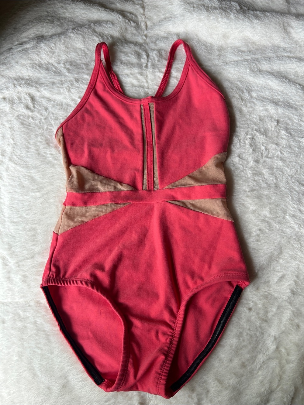 Honeycut xxsmall Pink Mesh-Accent One-Piece Bodysuit